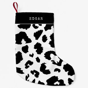 Leopard print small christmas stocking