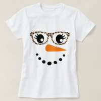 Leopard Print Snowman Face Design
