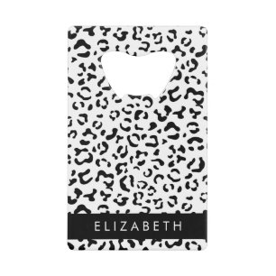 Leopard Print, Spots, Black And White, Your Name