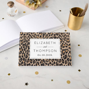 Leopard Print, Spots, Brown Leopard, Wedding Guest Book