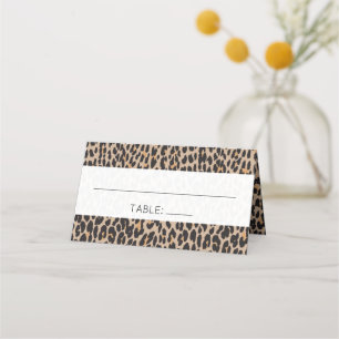 Leopard Print, Spots, Brown Leopard, Wedding Place Card