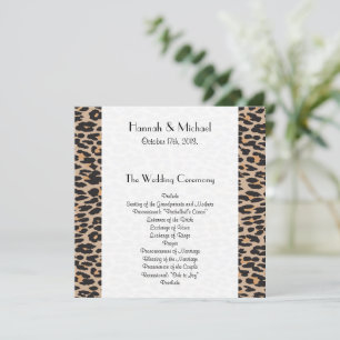 Leopard Print, Spots, Brown Leopard, Wedding Programme