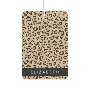 Leopard Print, Spots, Brown Leopard, Your Name Car Air Freshener