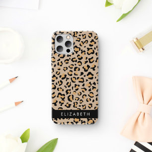 Leopard Print, Spots, Brown Leopard, Your Name iPhone 12 Pro Case