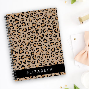 Leopard Print, Spots, Brown Leopard, Your Name Notebook