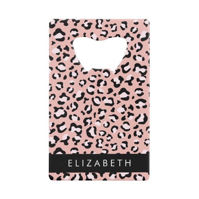 Leopard Print, Spots, Pink Leopard, Your Name (Front)