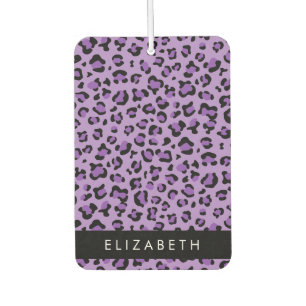 Leopard Print, Spots, Purple Leopard, Your Name Car Air Freshener