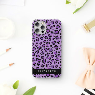 Leopard Print, Spots, Purple Leopard, Your Name iPhone 16 Case