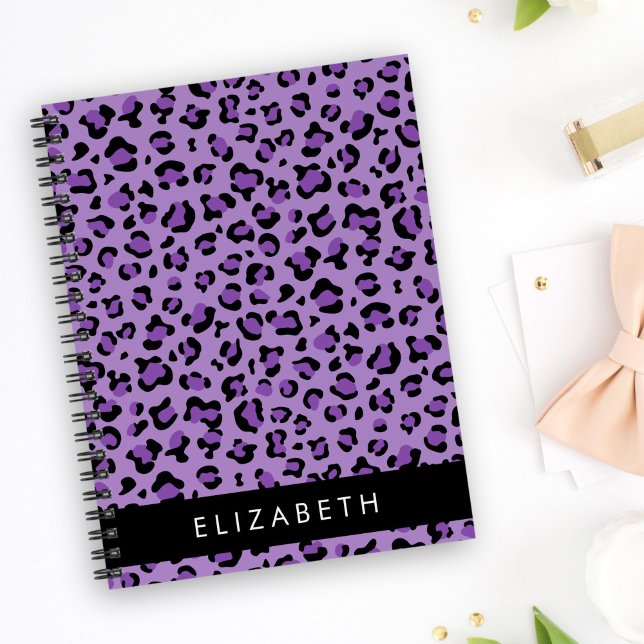 Leopard Print, Spots, Purple Leopard, Your Name Planner (Creator Uploaded)