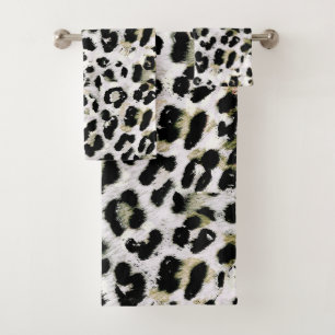 Leopard - print spotted animal-print bath towel set