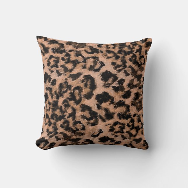 Leopard - print spotted animal-print cushion (Front)