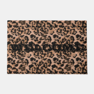 Leopard - print spotted animal-print doormat