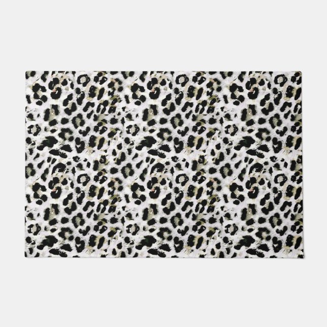 Leopard - print spotted animal-print doormat (Front)