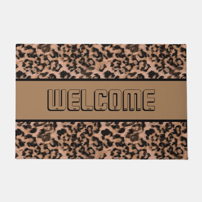 Leopard - print spotted animal-print doormat (Front)