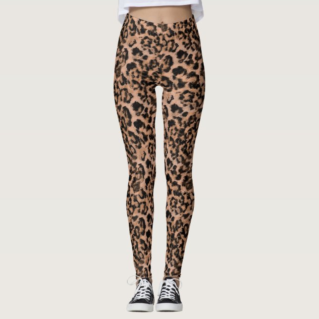 Leopard - print spotted animal-print leggings (Front)