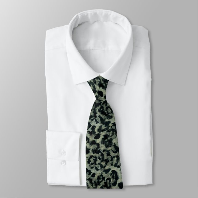 Leopard - print spotted animal-print neck tie (Tied)