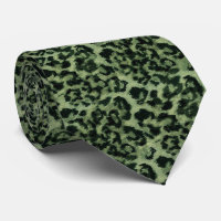 Leopard - print spotted animal-print neck tie