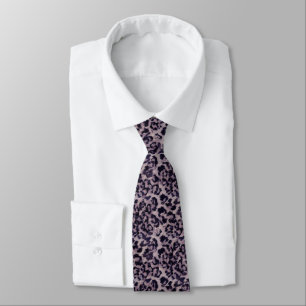 Leopard - print spotted animal-print neck tie