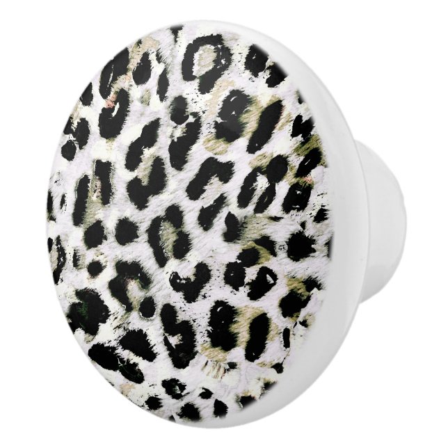 Leopard - print spotted animal-print spots  ceramic knob (Right)