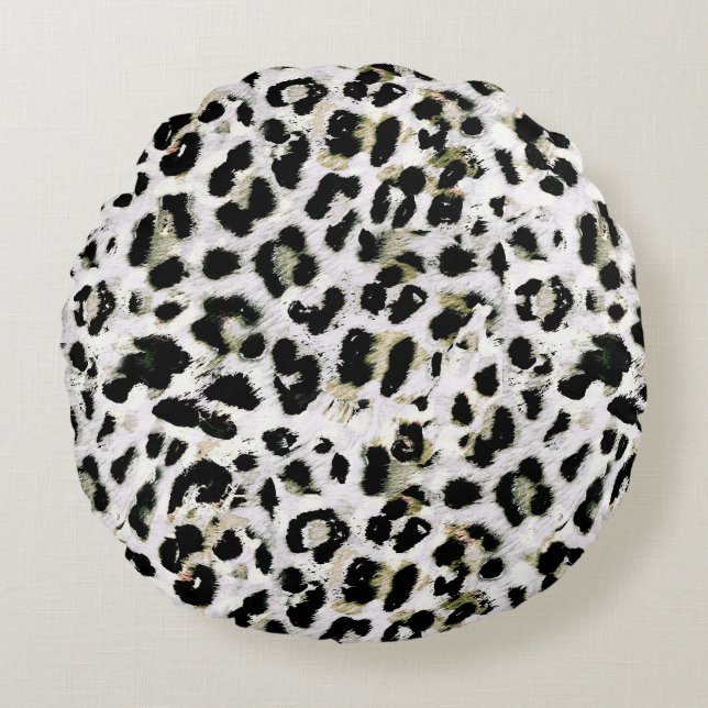 Leopard - print spotted animal-print spots round cushion (Front)