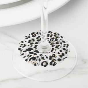 Leopard - print spotted animal-print wine glass tag