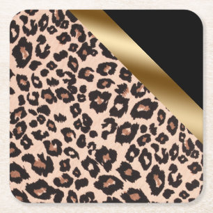 Leopard Print Square Paper Coaster