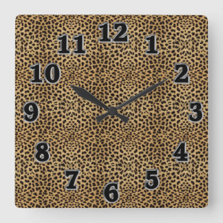 Leopard Print Square Wall Clock