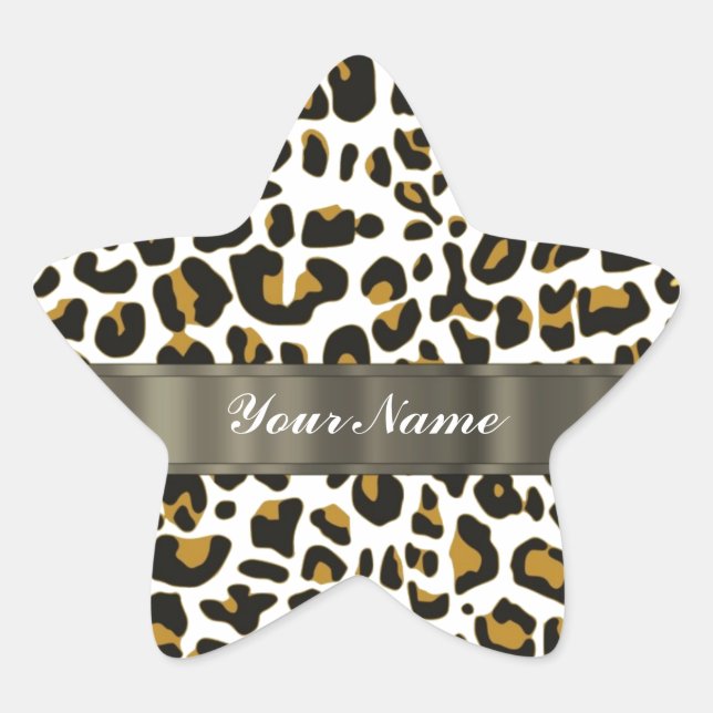 leopard print star sticker (Front)
