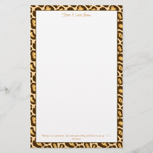 Leopard Print Stationery (Front)