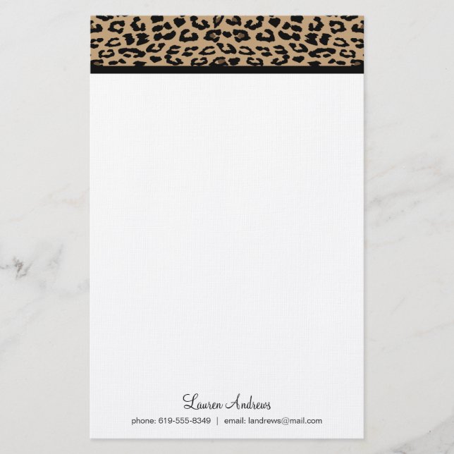 Leopard Print Stationery (Front)