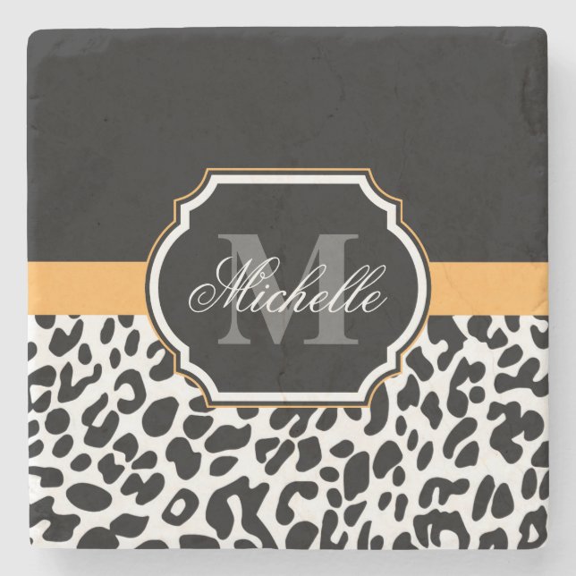 Leopard Print Stone Coaster (Front)