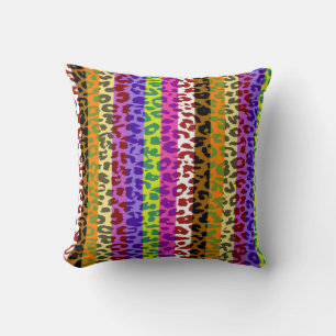 Leopard Print Stripe Pattern 8 Cushion