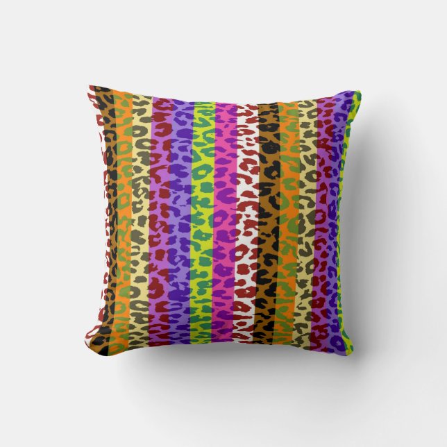Leopard Print Stripe Pattern 8 Cushion (Front)
