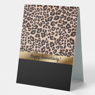 Leopard Print Table Tent Sign