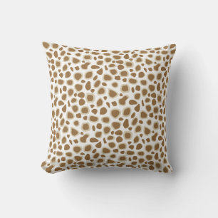 Leopard Print - Taupe Tan and White Cushion