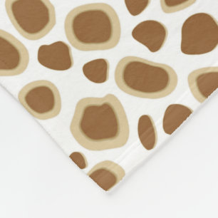 Leopard Print - Taupe Tan and White Fleece Blanket