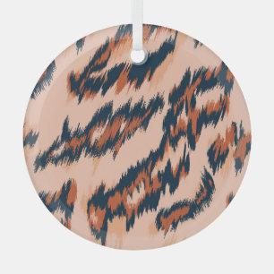Leopard Print: Textile Seamless Design. Glass Tree Decoration