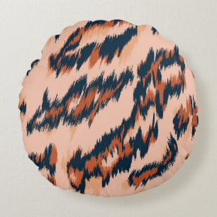 Leopard Print: Textile Seamless Design. Round Cushion