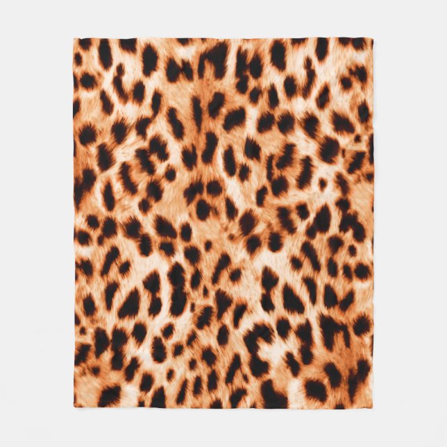 Leopard print texture fleece blanket (Front)