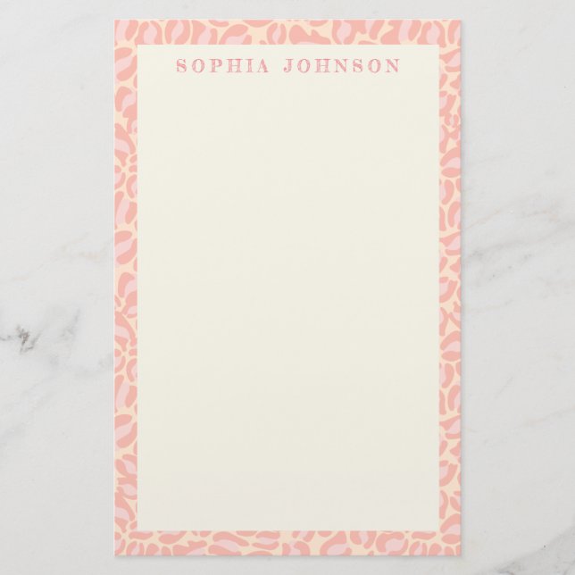 Leopard print texture | Personalized Stationer Stationery (Front)