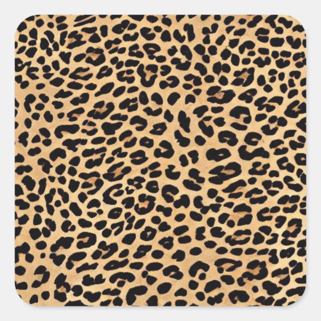 Leopard Print Texture Square Sticker (Front)