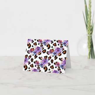 leopard print thank you card