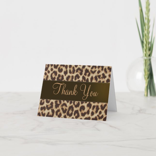 Leopard Print Thank You Card (Front)