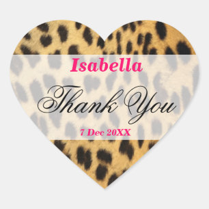 leopard print Thank You Sticker