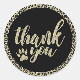 Leopard Print Thank You Sticker