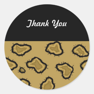 Leopard Print Thank You Sticker
