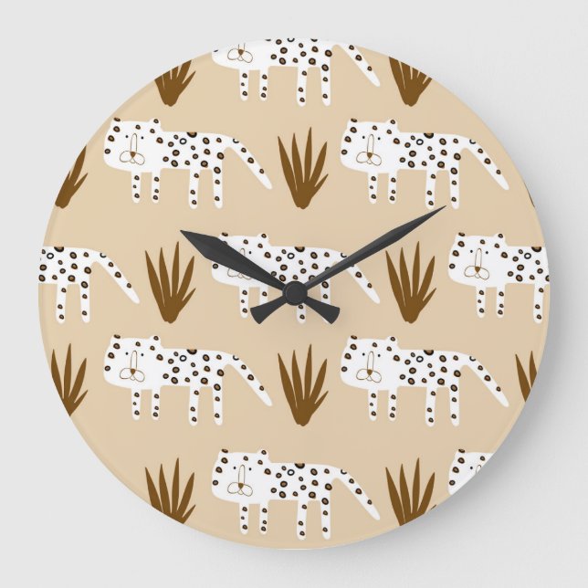 Leopard Print: Timeless Pattern. Large Clock (Front)