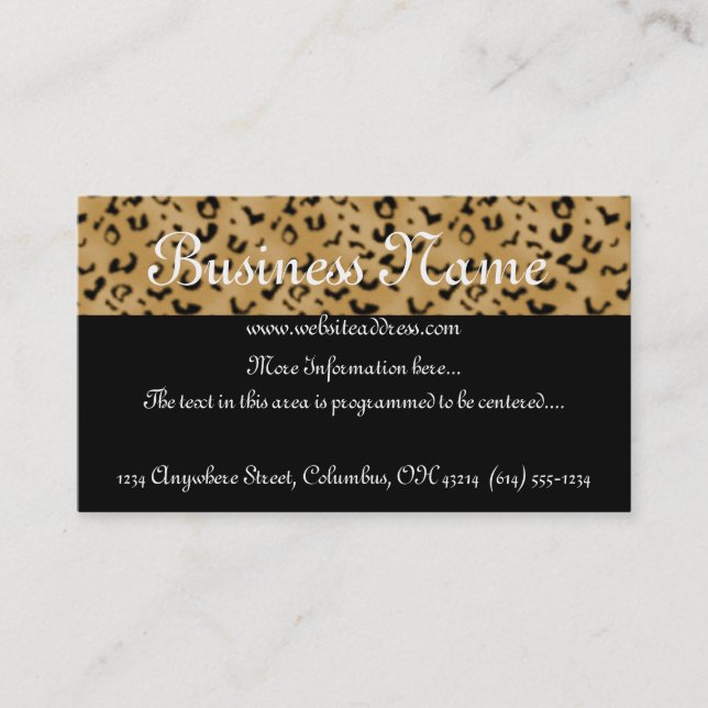 Leopard Print Topper Business Card (Front)