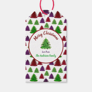 Leopard Print Trees Merry Christmas & New Year  Gift Tags