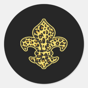 Leopard Print Trendy Fashion Animal Pattern Fleur Classic Round Sticker